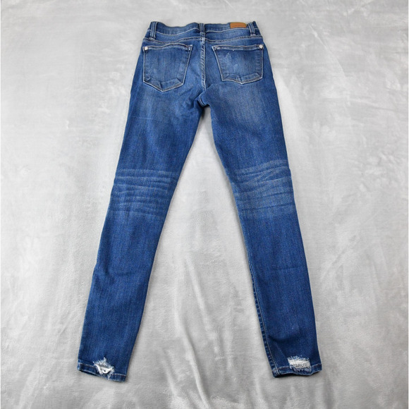 Judy Blue Jeans Womens 5/27 (24x29) Skinny Blue Denim Distressed JB8263DK - Picture 5 of 10